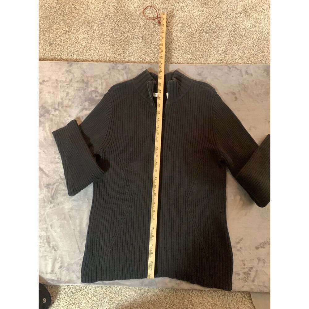Liz & Co Woman 1X Black 1/4 Zip Pullover Ne Neck Sweater Large Heritage - Picture 4 of 12